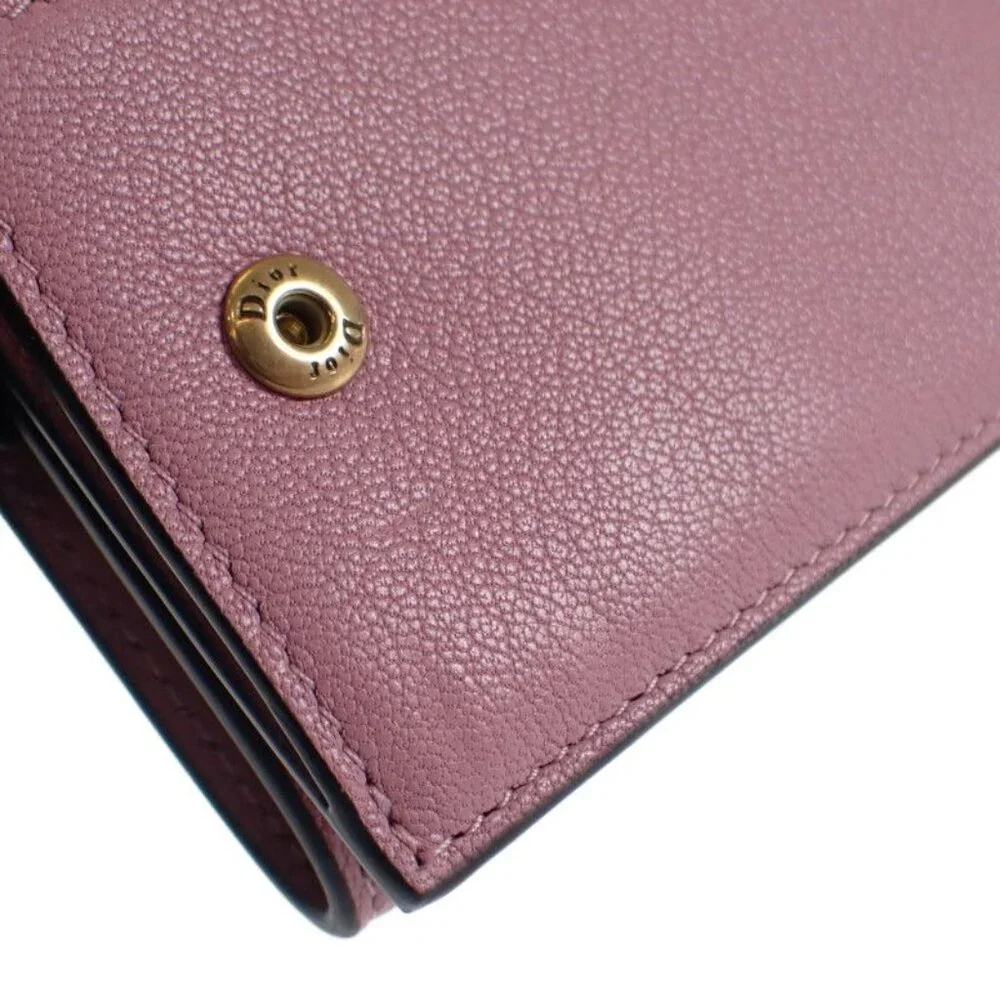 Christian Dior Saddle Compact Wallet S5653 Cceh Trifold Wallet Goatskin Lavender